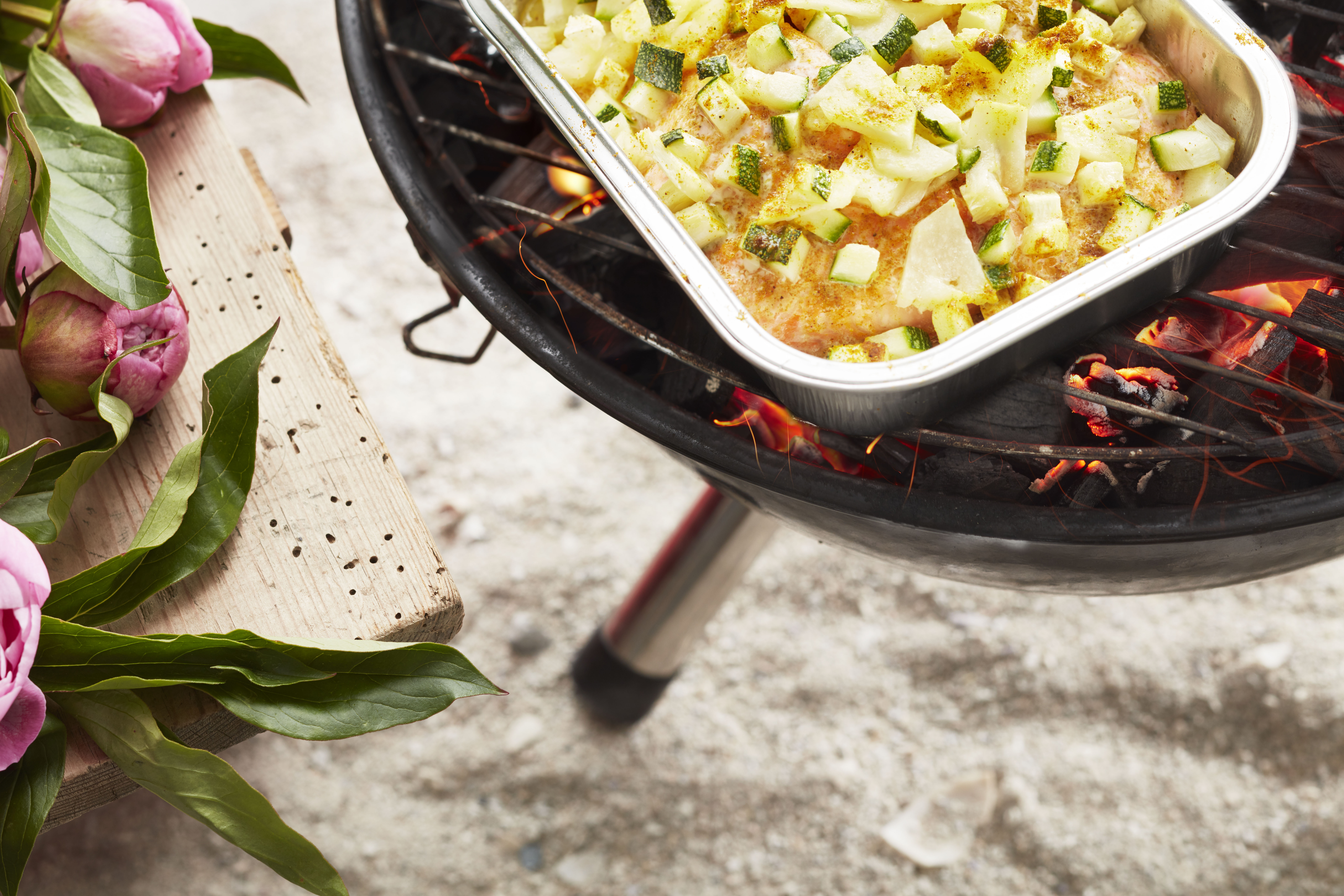 Grillad örret med curry och annanas
