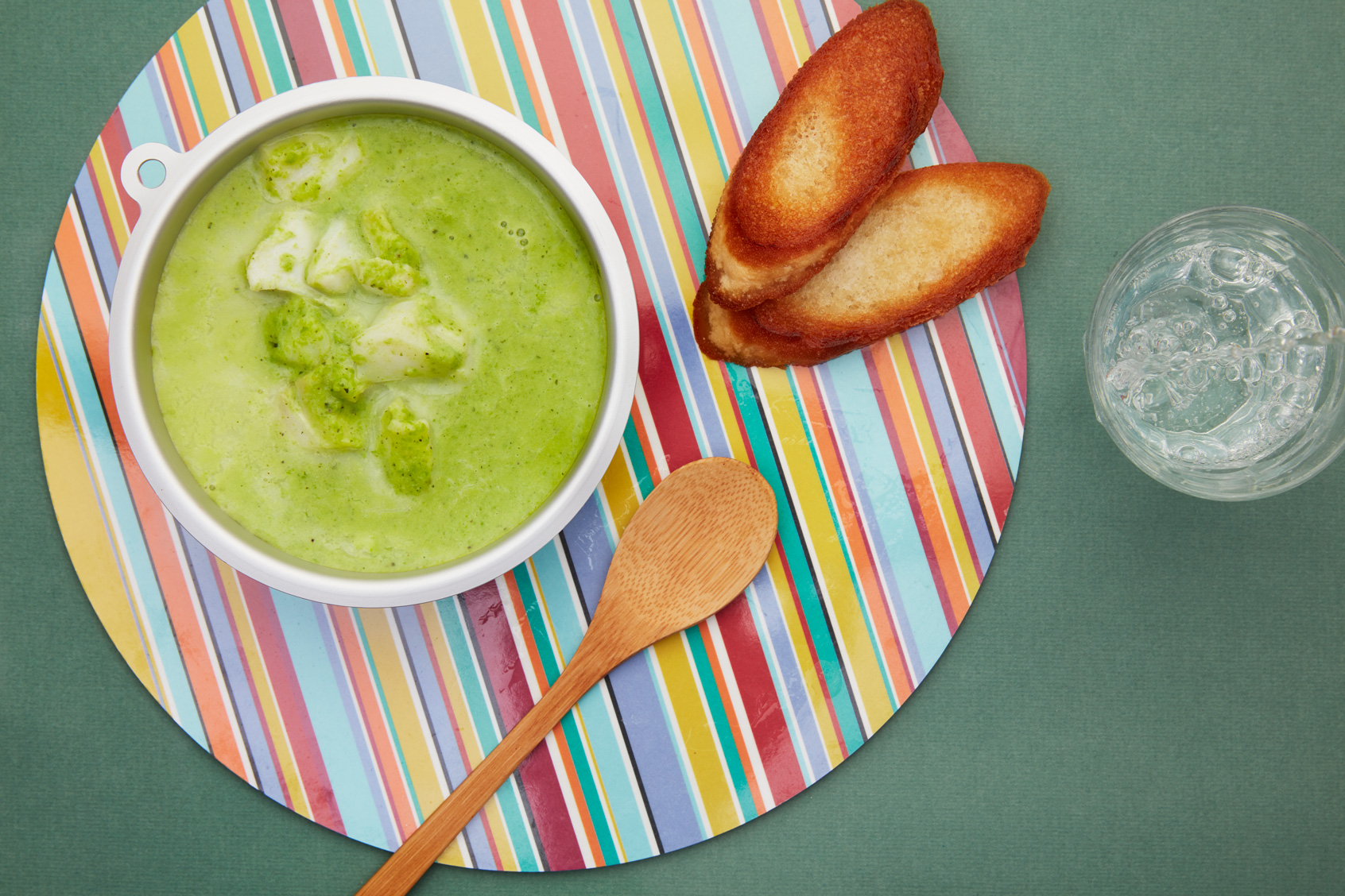 Grønn ertesuppe med torsk